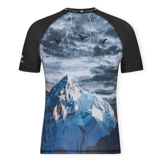 Pyzara rashguard - "Tonans", back. Rashguard for MMA, grappling, wrestling, and other martial arts.